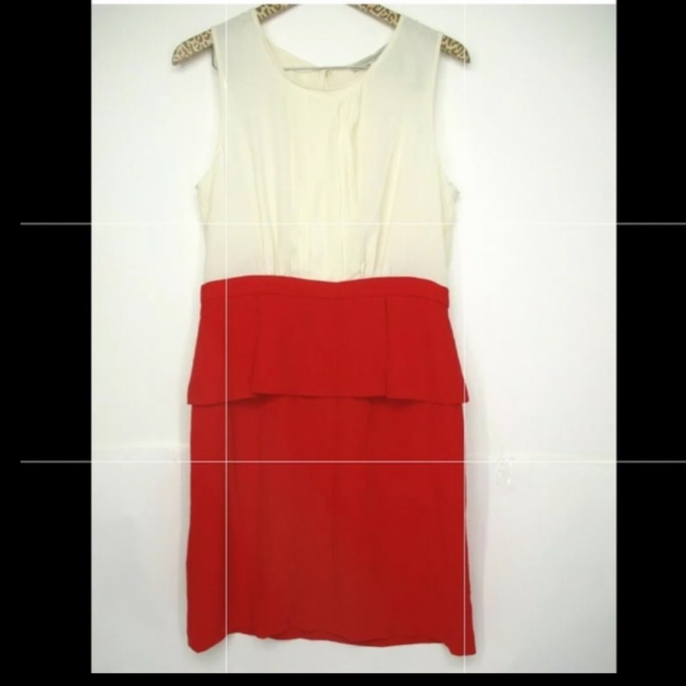 Max & Cleo Peplum Red and White Dress